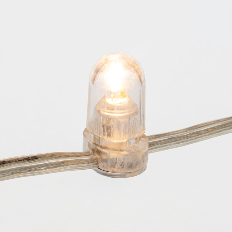 Качественная картинка Гирлянда NEON-NIGHT Клип-лайт 12 V, прозрачный ПВХ, 150 мм, теплый белый