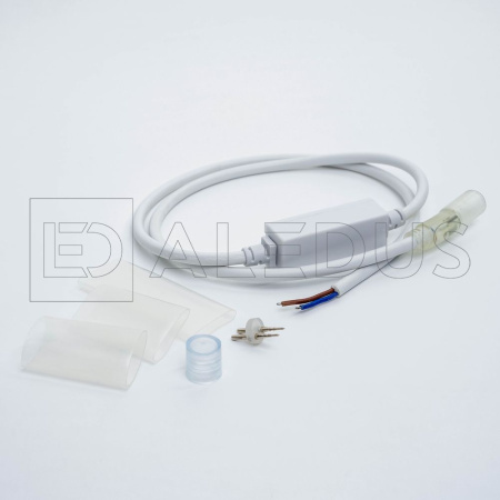 Качественная картинка Комплект подключения для 2-х проводного дюралайта, 1.5 А, 1 м, белый, без вилки