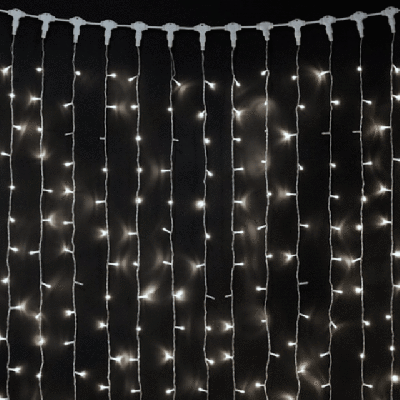 Светодиодный занавес Laitcom, 2 x 3 м, 600 led, IP54, прозр. провод, мерцание белого диода, белый Светодиодный занавес Laitcom, 2 x 3 м, 600 led, IP54, прозр. провод, мерцание белого диода, белый