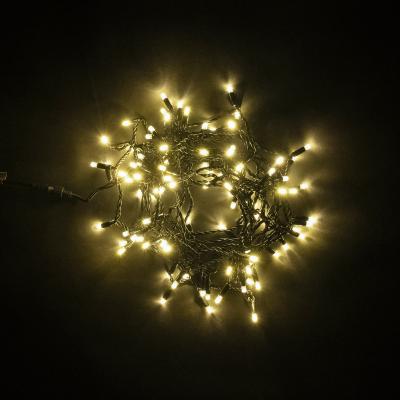 Светодиодная нить с колпачком Laitcom, 10м, 100 LED, IP65, черный провод ПВХ, шампань