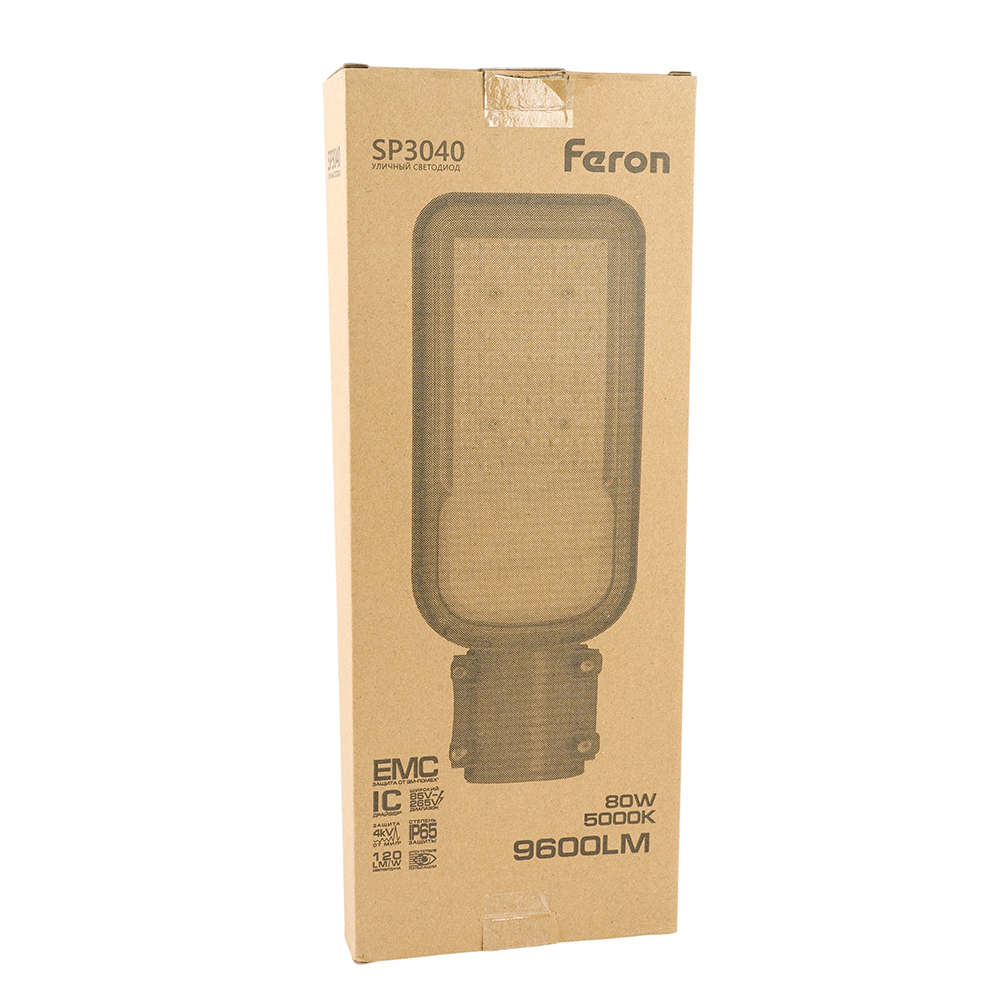 Качественная картинка Уличный светодиодный светильник Feron 80W 5000K AC230V/ 50Hz цвет серый (IP65), SP3040