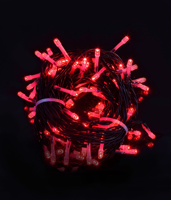 Качественная картинка 03-093 Комплект гирлянды Laitcom, с мерц, 100м., 5x20м, 1000 LED,  IP54, 24V, черн. пр. PVC, красный