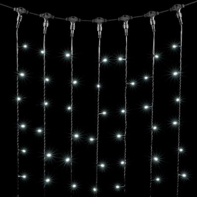 Светодиодный занавес Laitcom, 1x9м, 900 LED, IP54, черн. пр., белый