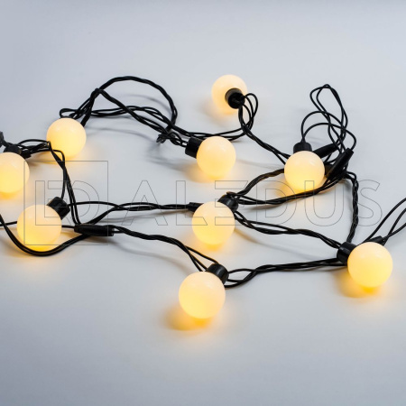 Светодиодная гирлянда с шариками ALEDUS 5 м, черный провод, ПВХ
