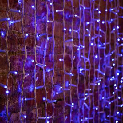 Светодиодный занавес NEON-NIGHT 2х1,5м СИНИЙ, белый КАУЧУК, IP67, постоянное свечение, 230В