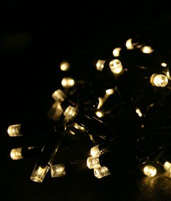 Светодиодная нить Laitcom, мерцание 100%, 75 LED, IP65 10м, 220-230V, черн. пр., теп. белый