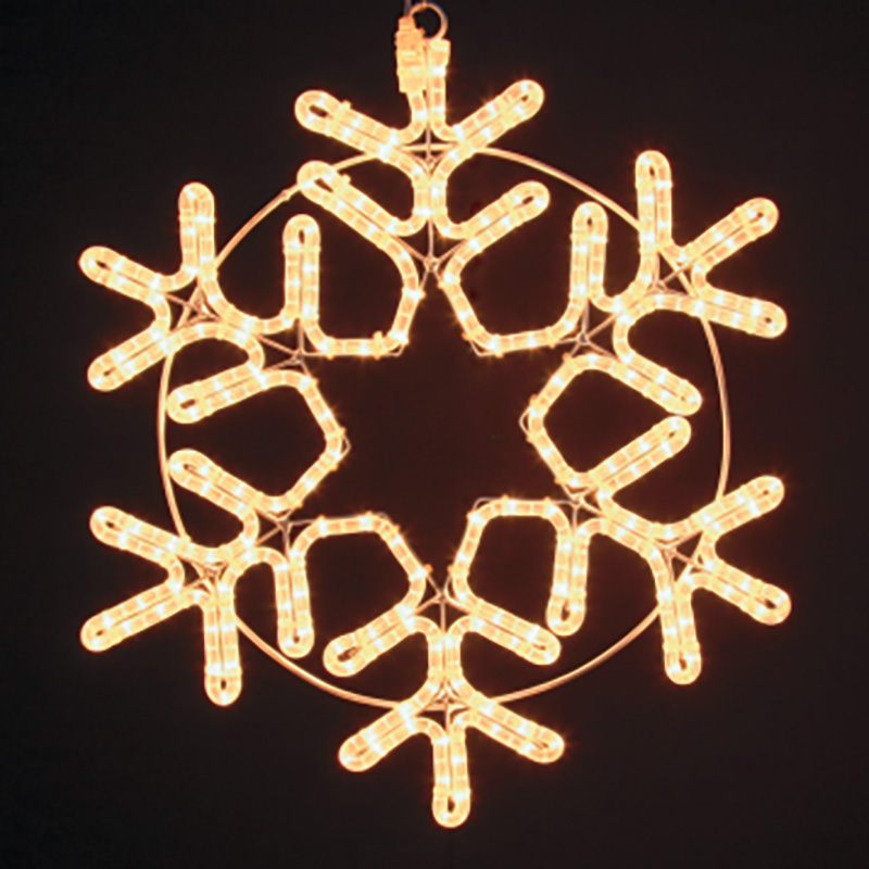 Качественная картинка Светодиодная фигура из дюралайта Снежинка 55x55см ТЕПЛЫЙ БЕЛЫЙ NEON-NIGHT