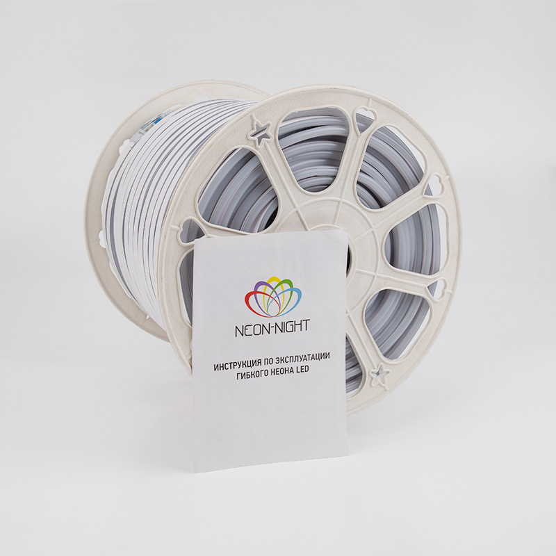 Качественная картинка Гибкий неон NEON-NIGHT 8х16мм двухсторонний 120 LED/м БЕЛЫЙ 230В бухта 100м