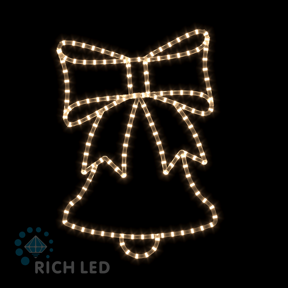 Световая 2Д Елочная игрушка RichLed Колокольчик МИНИ (деколейс + дюралайт), 220В