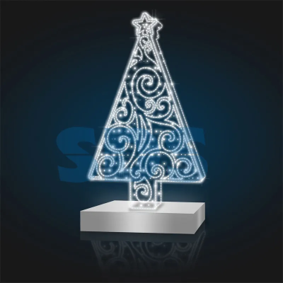 Декоративная 3D фигура Елка новогодняя 250 см белая Neon-Night