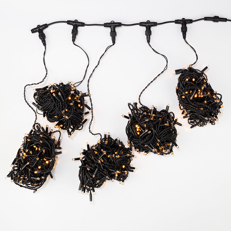 Качественная картинка Гирлянда NEON-NIGHT ClipLight 24V, 5 нитей по 20 метров, Желтый, мерцание