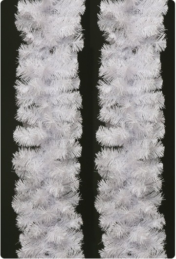Качественная картинка Еловая гирлянда Лапник хвоя белая 2,7 м, D-28 см.