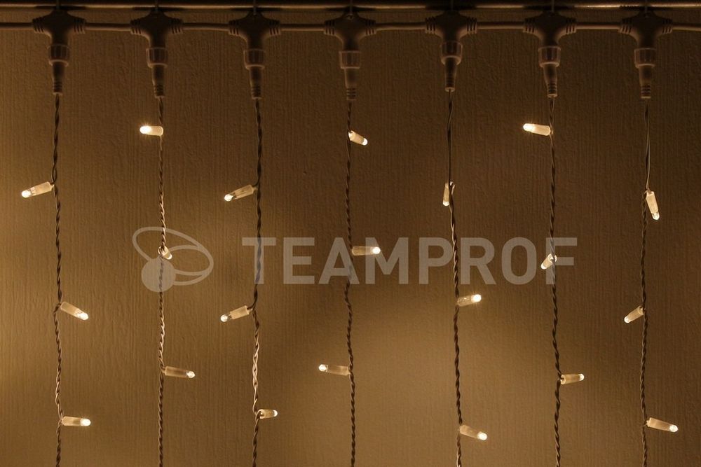 Качественная картинка Светодиодный занавес Teamprof 2х3м, статика, белый провод, белый TPF-C2*3-CW/W