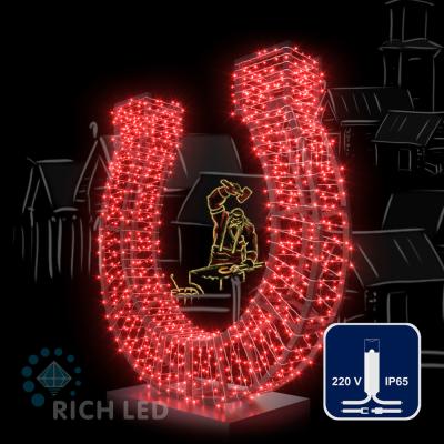 Светодиодные гирлянды RichLed Нить 10 м, 220 В, пост.свеч, IP65, гермет.колп, белый провод, красный