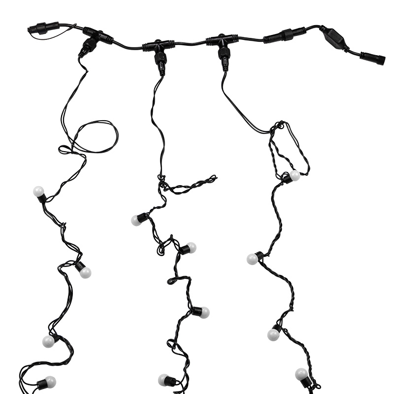 Качественная картинка Гирлянда NEON-NIGHT ClipLight МУЛЬТИШАРИКИ 24V, 3 нити по 20 м, медленная смена цвета, RGB