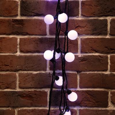 Гирлянда светодиодная Мультишарики Ø38мм 10м БЕЛЫЙ черный ПВХ IP65 статика 230В