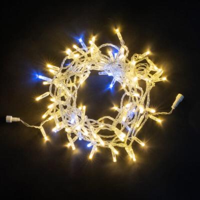Светодиодная нить с колпач. Laitcom 10 м, 24V, IP65, 100 led,прозр. провод, мерц.бел.диода, шампань