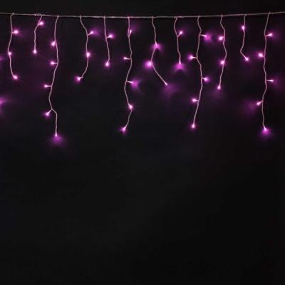 Бахрома на бат. Laitcom с таймером 3м, 100 LED, IP65, 3 бат."D", 4,5V, прозр.пр., светло роз.