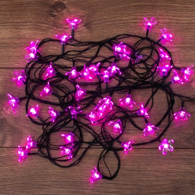 Гирлянда светодиодная Цветы Сакуры Neon-Night 7м, темно зеленый ПВХ, IP50, розовый, контроллер