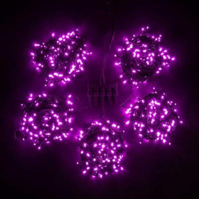 Комплект гирлянды Laitcom 100м., 5x20м, 1000 LED, IP54, 24V, черн. пр. ПВХ, розовый с мерцанием