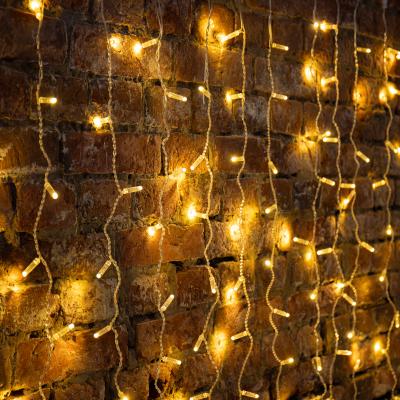 Светодиодный занавес NEON-NIGHT 2х6м ТЕПЛЫЙ БЕЛЫЙ, прозрачный ПВХ, IP65, постоянное свечение, 230В