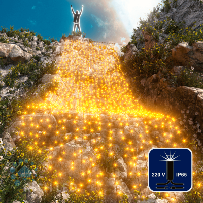 Светодиодный занавес RichLed, 2*9 м, 220 В, мерцание, IP 65, герметичный колпачок, цвет желтый Светодиодный занавес RichLed, 2*9 м, 220 В, мерцание, IP 65, герметичный колпачок, цвет желтый