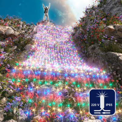 Светодиодный занавес RichLed, 2*9 м, 220 В, мерцание, IP 65, герметичный колпачок, цвет мульти Светодиодный занавес RichLed, 2*9 м, 220 В, мерцание, IP 65, герметичный колпачок, цвет мульти