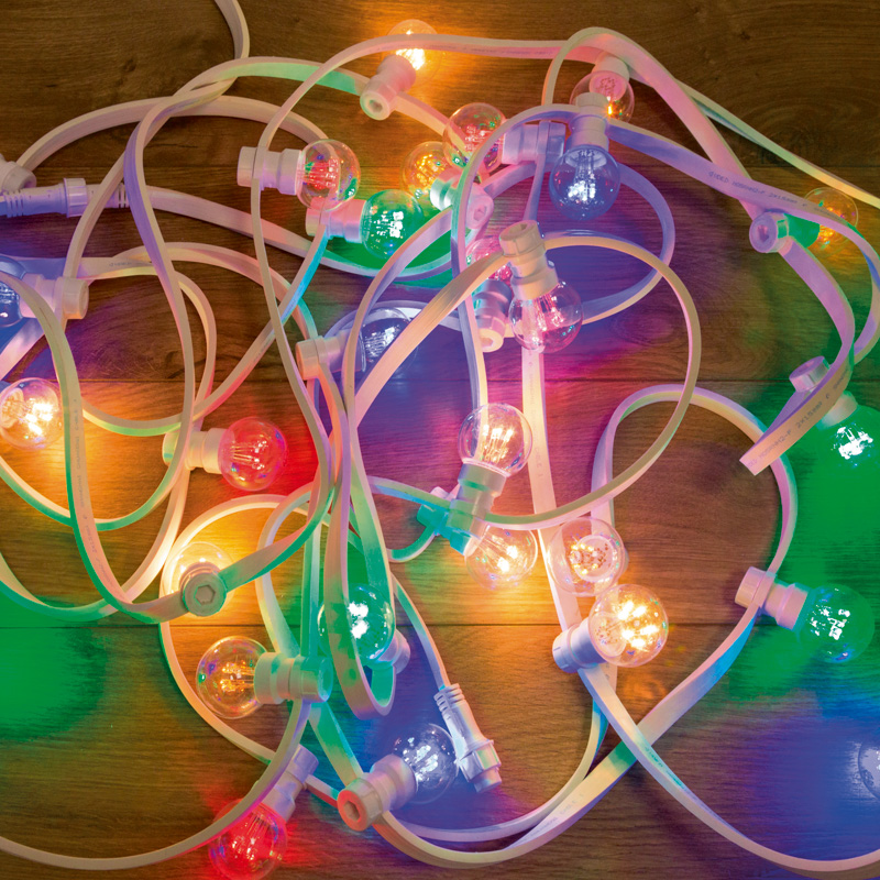 Качественная картинка Набор Белт-Лайт 10 м, белый каучук, 30 ламп, цвет Мультиколор, IP65, соединяется