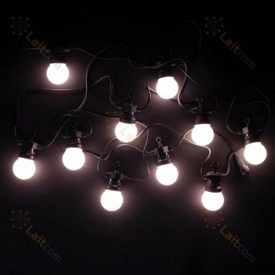 Светодиодная гирлянда Laitcom, 5м, 10 led, 24V, 50 мм, матовая колба, теплый белый