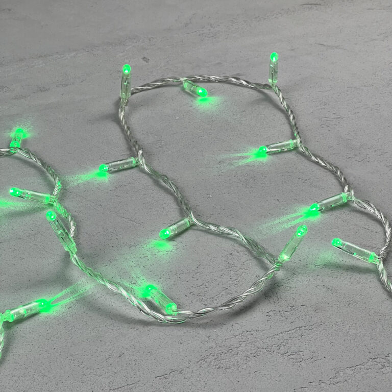 Качественная картинка Светодиодная нить с колпач. Laitcom, 10 м, 220В, IP65, 100 led, прозрачный провод, зеленый