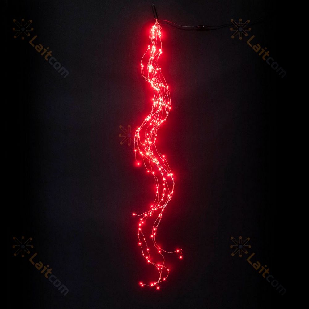 Качественная картинка Светодиодная гирлянда Laitcom "Конский хвост", 1,5м., 12V, 200 LED, IP67, проволока, красный