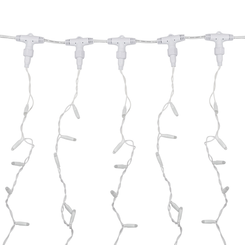 Качественная картинка Светодиодный занавес NEON-NIGHT 2х6м ТЕПЛЫЙ БЕЛЫЙ, белый ПВХ, IP65, постоянное свечение, 230В