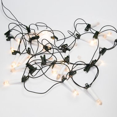 Качественная картинка Гирлянда светодиодная Свечи Neon-Night 10 м, темно-зеленый ПВХ, IP20, 50 LED, теп.белый