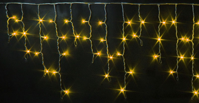 Качественная картинка Светодиодная бахрома Rich LED 3*0,5 м, 220 В, пост. свечение, цвет желтый, IP54, прозр. провод