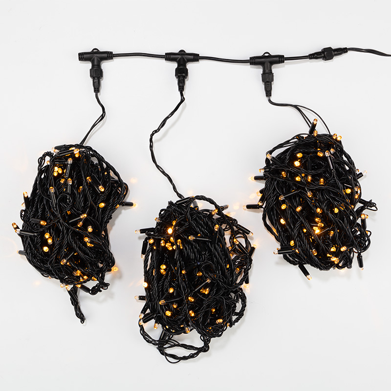 Качественная картинка Гирлянда NEON-NIGHT ClipLight 24V, 3 нити по 20 м, динамика, Желтый