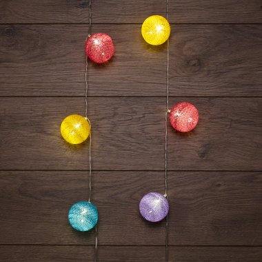 Тайские фонарики Фейерверк Neon-Night 1,5м, проз.ПВХ, IP20, 10LED, т.белый, батарейки 2*АА (нет)