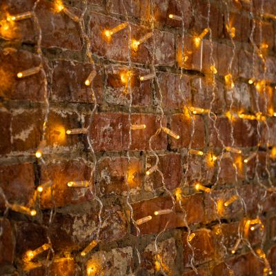 Светодиодный занавес NEON-NIGHT 2x0,8м ЖЕЛТЫЙ, прозрачный ПВХ, IP65, постоянное свечение, 230В