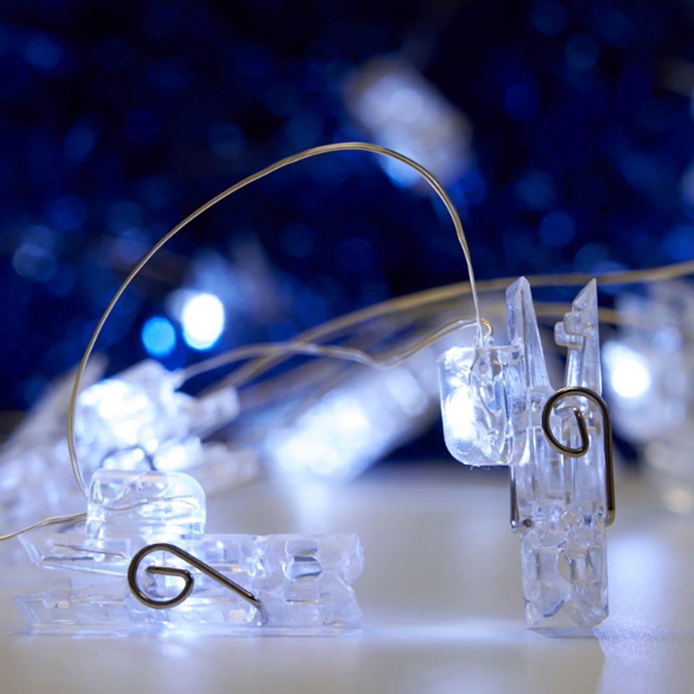 Качественная картинка Светодиодная гирлянда линейная Feron Прищепки USB 50LED 5000K, IP 20, 4,5м, CL574