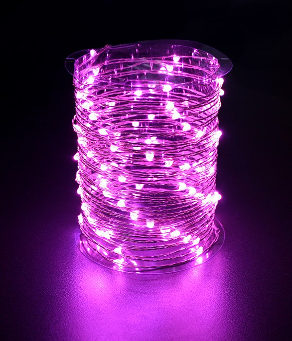 Светодиодная нить Laitcom "Роса", 10м., 12V, 100 LED, IP20, прозр. провод, розовый Качественная картинка Светодиодная нить Laitcom "Роса", 10м., 12V, 100 LED, IP20, прозр. провод, розовый