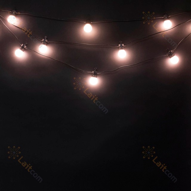 Качественная картинка Светодиодная гирлянда Laitcom, 5м, 10 led, 24V, 50 мм, матовая колба, теплый белый