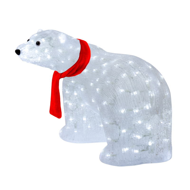 Качественная картинка Акриловая светодиодная фигура Мишка 60 см, 200 светодиодов, IP65 NEON-NIGHT