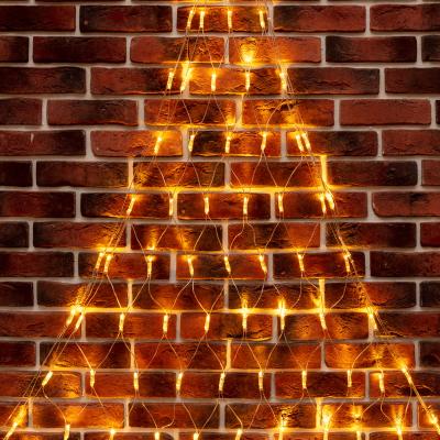 Cветодиодная cеть NEON-NIGHT треугольная 1,5х2х2м ТЕПЛЫЙ БЕЛЫЙ прозрачный ПВХ IP65 динамика 230В