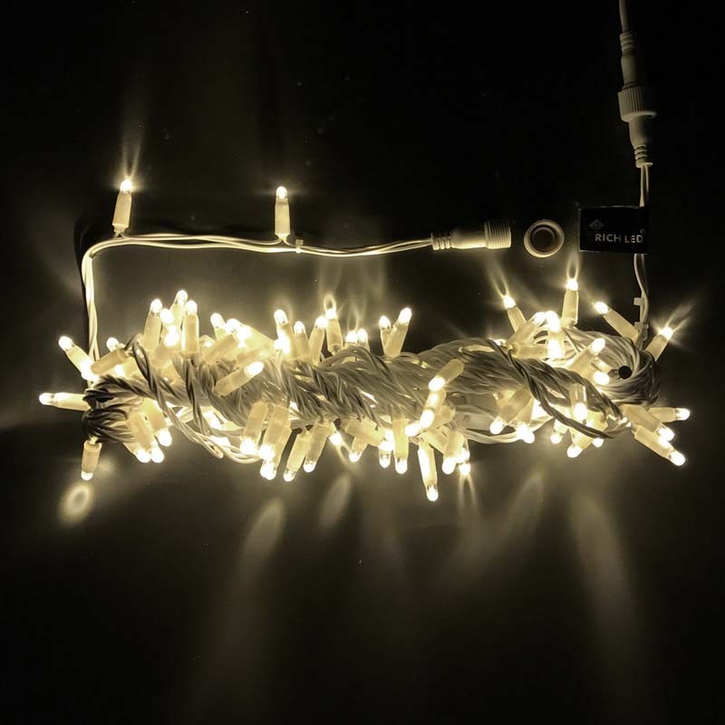 Светодиодная гирлянда Rich LED Нить 10 метров, 24 В, пост. свечение, IP 65, герм. колп, тепл. белый Качественная картинка Светодиодная гирлянда Rich LED Нить 10 метров, 24 В, пост. свечение, IP 65, герм. колп, тепл. белый