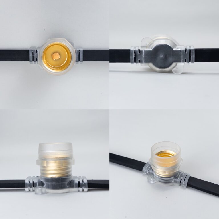 Качественная картинка Белт-Лайт Laitcom 10м, Провод Черный Каучук, Шаг 100 см, 10 прозр. патронов, IP65