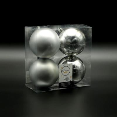 Набор пластиковых шаров Laitcom, 100 мм, 4 шт, серебряные