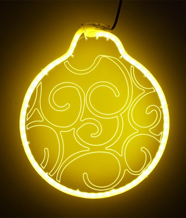 Качественная картинка Светодиодная Фигура Шар Laitcom 30 x 30 см Желтая, Гибкий Неон и Акрилайт, IP54