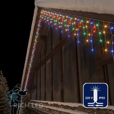 Изображение Светодиодная бахрома RichLed 3*0,5 м, 220 В, мерцание, резиновая, IP 65, герм. колпачок, мульти цвет