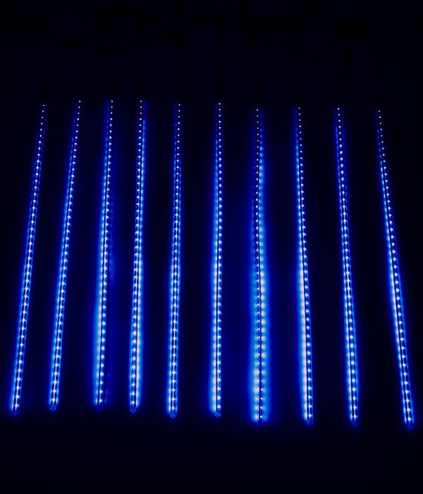 Качественная картинка 15-052 Комплект "Тающие сосульки" Laitcom, 24V, 10х0.8м, 840 Led, IP55, синий