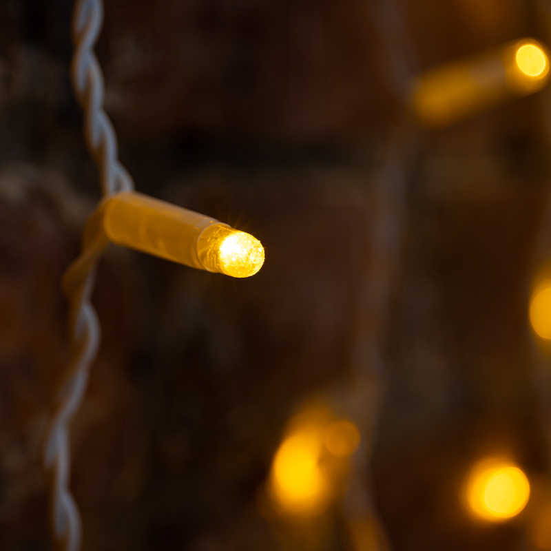 Качественная картинка Светодиодный занавес NEON-NIGHT 2х1,5м ЖЕЛТЫЙ, белый ПВХ, IP65, постоянное свечение, 230В