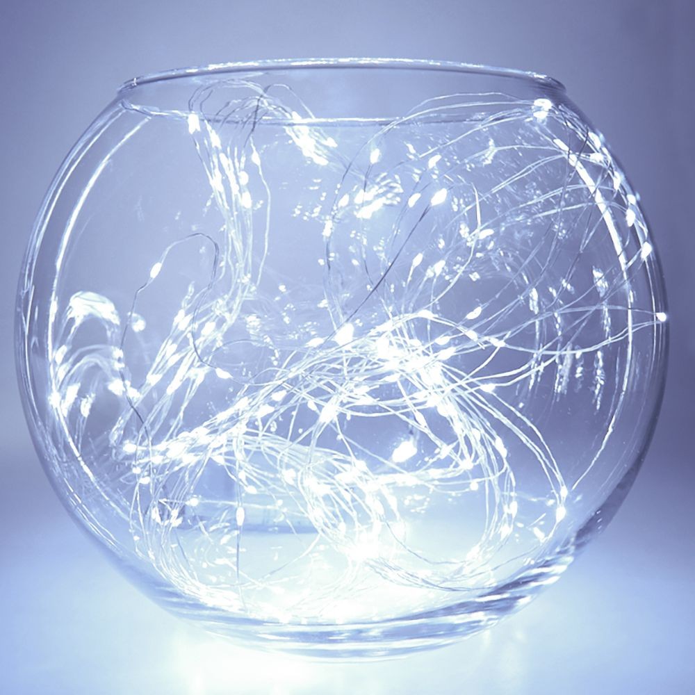 Качественная картинка Светодиодная гирлянда на елку Feron CL53, 200 LED, белый, 10 веток* 20 лампочек, 2м + 1м шнур, IP20